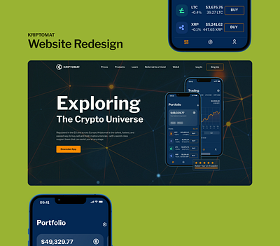 Kriptomat | Website Redesign app crypto design figma redesign typography ui userexperience ux