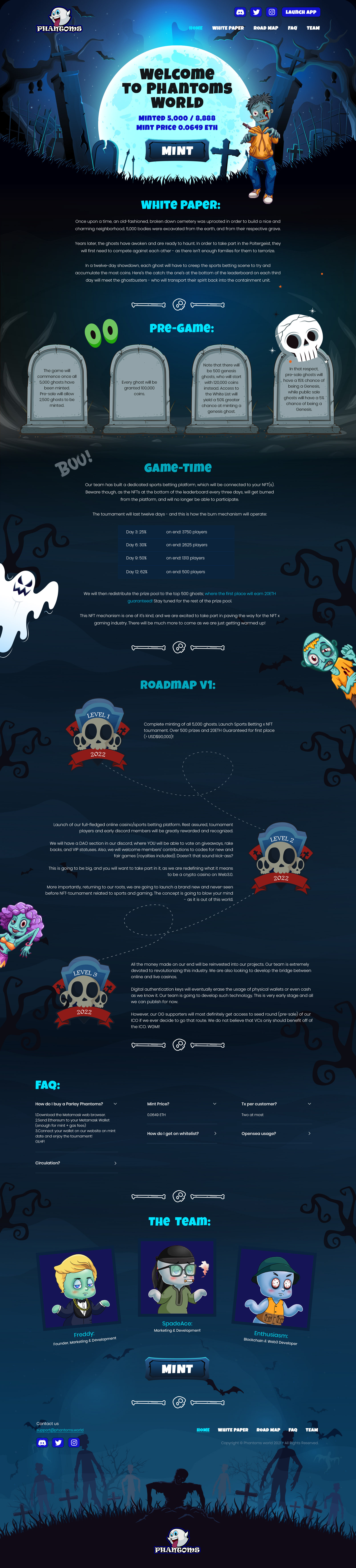 Phantoms NFT branding design graphic design landing page design landing pages product design ui web design website website design