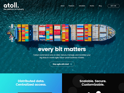 'Atoll' Landing Page Design branding design ui ux web website