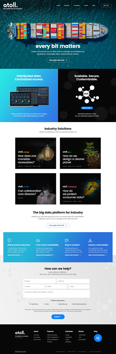 'Atoll' Landing Page Design branding design ui ux web website