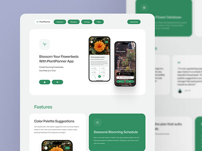 Plant Planner App Landing Page app landing app landing page flower bed flowerbed landing page landing page design plant landing page plant planner landing page