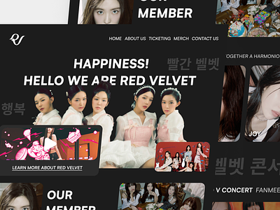 Red Velvet - KPOP Girlband Landing Page agency brand company company profile concert website design event event landing page festival korea kpop landing page music ticket ui ux web web design website website design