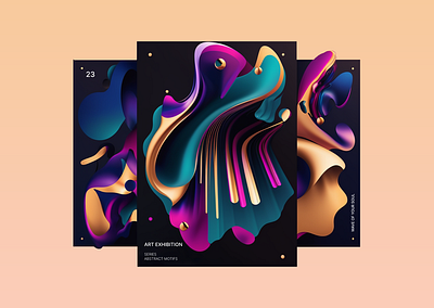 Art exhibition #2 3d branding bright design graphic design neural networks poster style stylish typography
