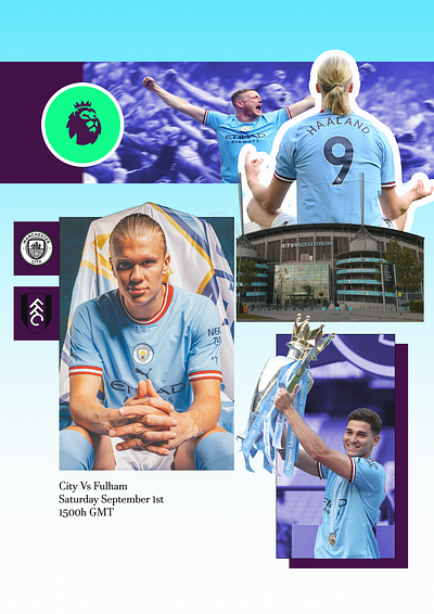 Manchester City Gameday Design adobe photoshop graphic design haaland manchester city matchday photoshop editing premier league