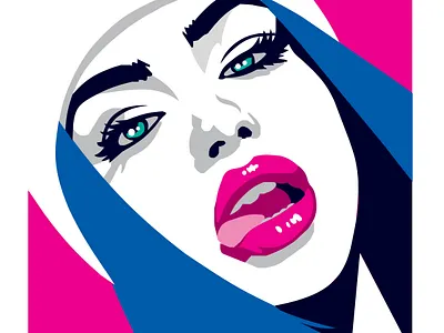 Cute girl with pink lip autotype branding cute cute girl design dribble graphic design illustration lip photos photoshop pink pink lip ui