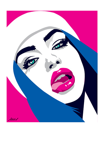 Cute girl with pink lip autotype branding cute cute girl design dribble graphic design illustration lip photos photoshop pink pink lip ui