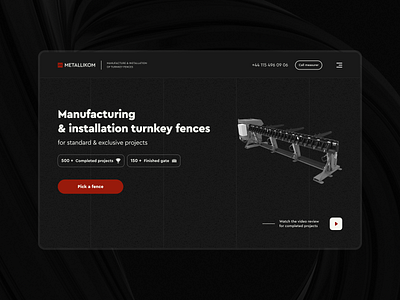 Metallikom - corporative website dark design figma high tech minimal ui ux web