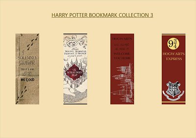 Harry Potter Bookmark Collection 3 design graphic design illustration print typography