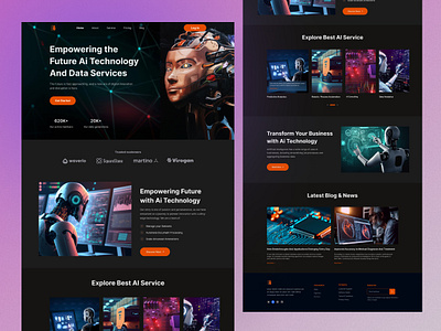 Ai technology & data services/NFT Landing Page ai ai lading page branding design graphic design illustration landing page minimal ui ui design uiux website website design