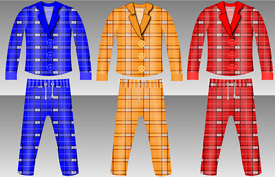 Digital Fashion/Pajama for sleep apparel buttons clothes collar digital fashion elastic fabric fashion geometric illustration jacket pajama pants pattern rope seamless sleeping trousers womens wear