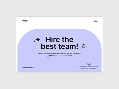 Sparklii Studio - Hired - Hero Section UI/UX Design for Startup 2023 branding clean design design hero section minimal website design startup ui ux website website design