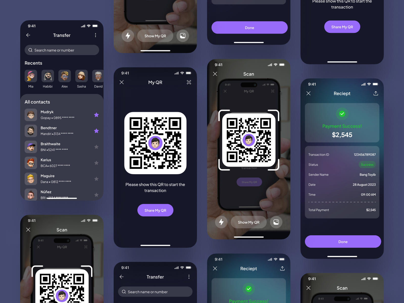 EzMoney - E-wallet App (Payment With QR) bank banking banking app barcode e wallet ewallet finance finance app financial fintech mobile mobile app money qr qr code reciept scan transfer ui wallet