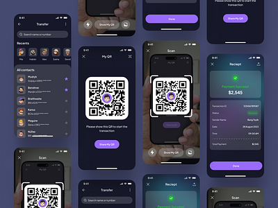 EzMoney - E-wallet App (Payment With QR) bank banking banking app barcode e wallet ewallet finance finance app financial fintech mobile mobile app money qr qr code reciept scan transfer ui wallet