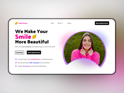 Dental Care Facility Landing Page dental dental care dental landing page landing page landing page for dentist ui dental uiux website website dental website dental care website design