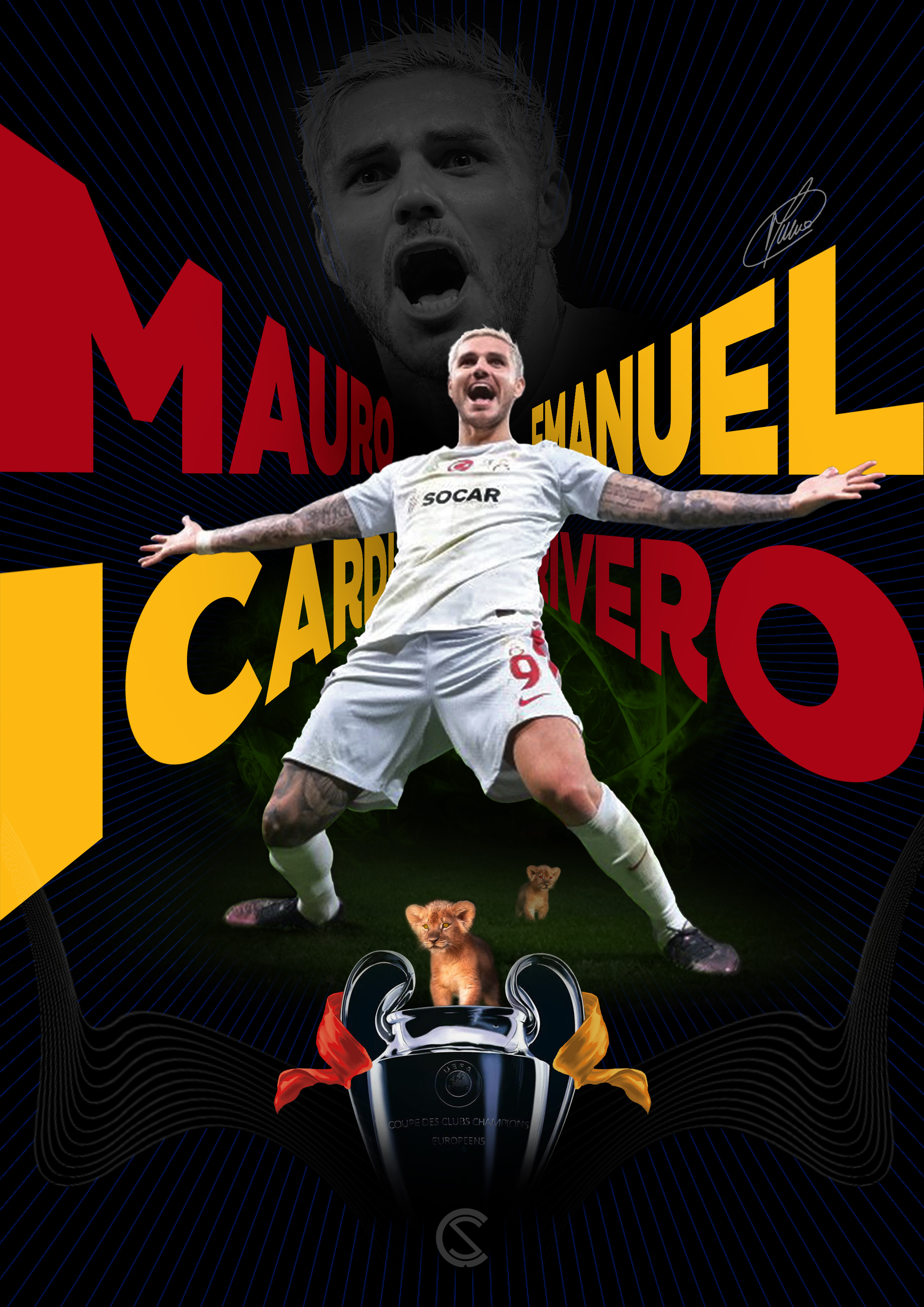 Mauro Icardi Collection champions league cimbom design digital art football futbol galatasaray graphic design icardi lion mauro icardi poster poster design soccer soccer poster sport