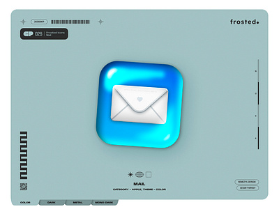 Frosted. Icons - 026 - Apple Mail 3d effect app app icon apple branding design trend email email icon figma glassmorphic glassmorphism graphic design icon ios logo neumorphic neumorphism rebound