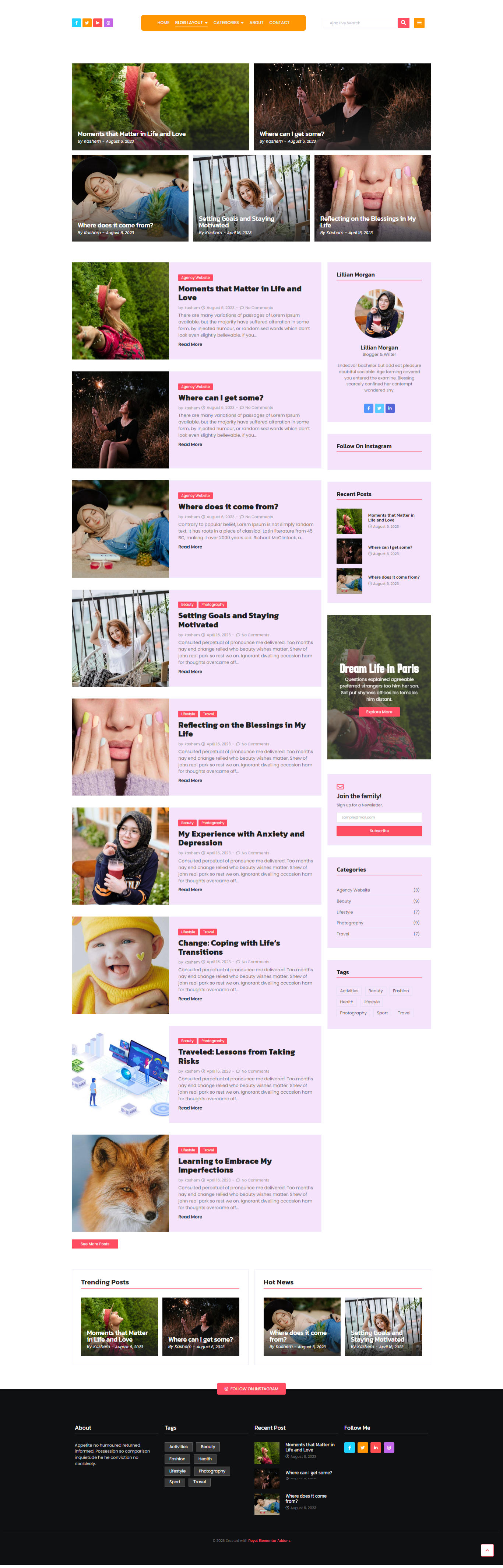 Blog WordPress Website blog elementor landign page responsive web design website wordpress