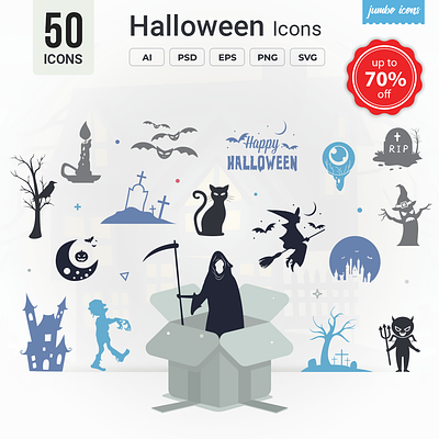Halloween Spooky Glyph Vector Icons design graphics readytouse vector