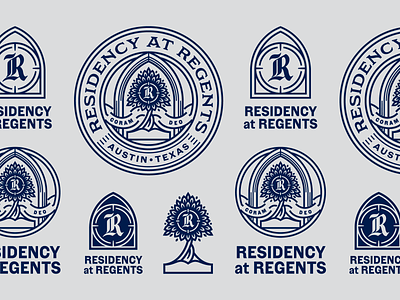 Residency at Regents badge bible branding design engraving etching heraldry illustration illustrator logo logo design peter voth design