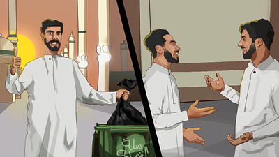 MAKA arabia art caracter design design digital painting illustration madina maka saudi saudia vector illustration