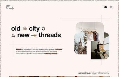 new city threads branding clothing landing page concept landing pages logo minimal philly ui vintage