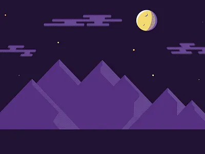 Cozy cabin in the woods 2d adobe after effects adobe illustrator animation cabin clouds cozy illustration monochromatic motion design motion graphics mountain night vector