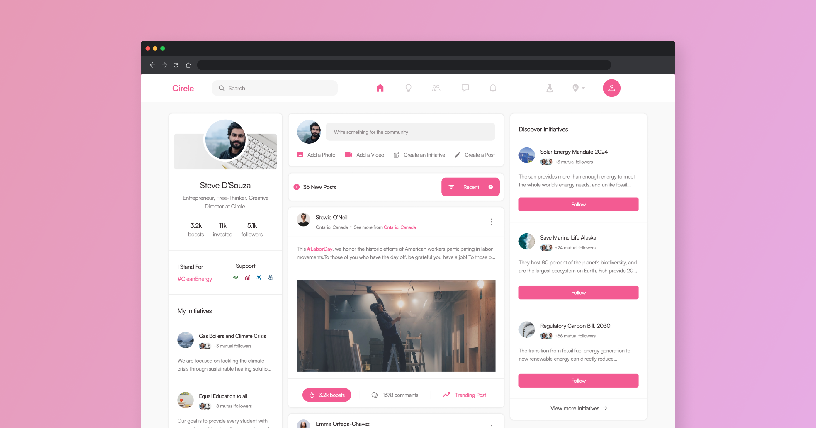 Circle - Web Application Design app design graphic design typography ux