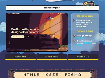 Portfolio website - Pixelated ui