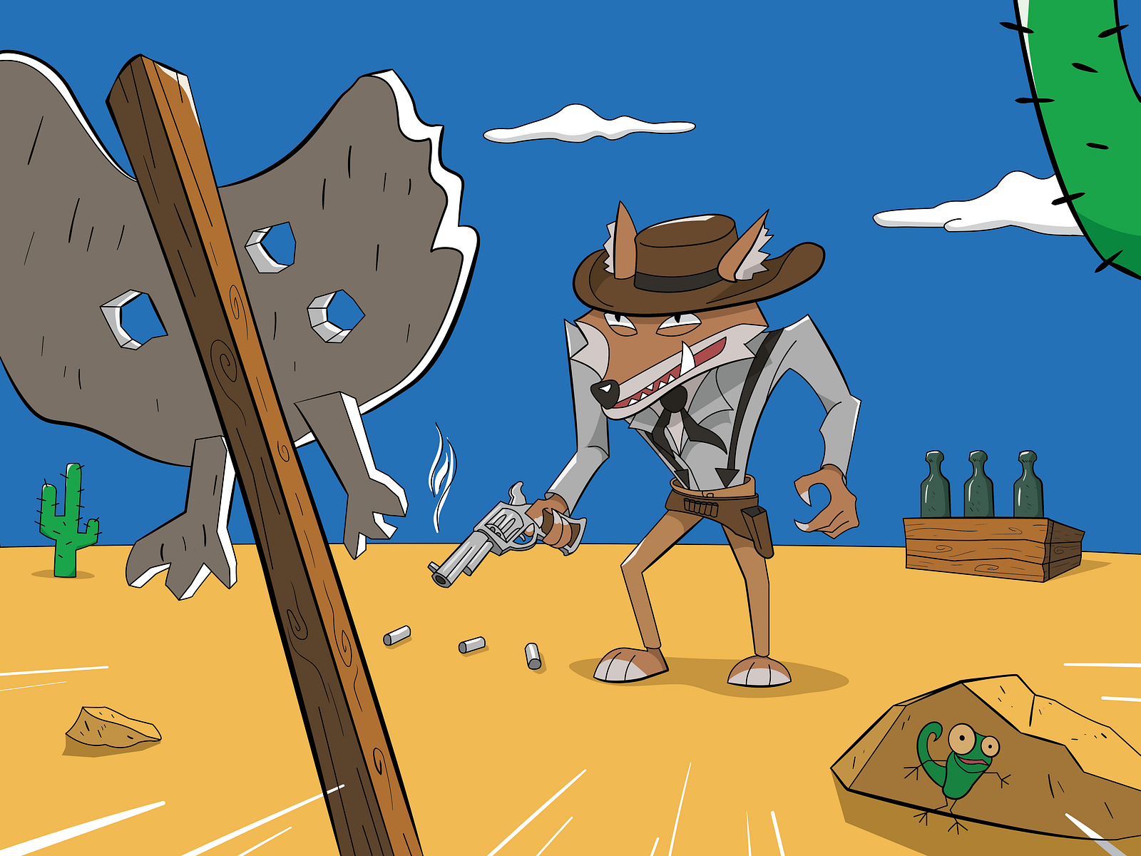 Western Style Coyote Illustration 🤠🐺 by Giorgi Vartumashvili on Dribbble