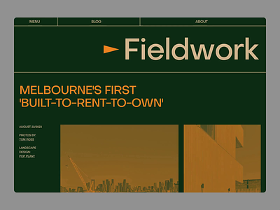 Fieldwork — Architecture Portfolio animation architecture article australia branding building design header logo melbourne modern portfolio typography ui website