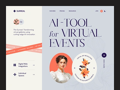 Surreal Website design interface product service startup ui ux web website