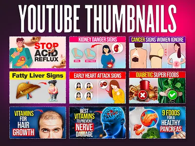Healthcare Niche YouTube Thumbnails graphic design graphic designer healthcare healthcare thumbnails thumbnail design thumbnail designer youtube youtube banner youtube thumbnails youtuber