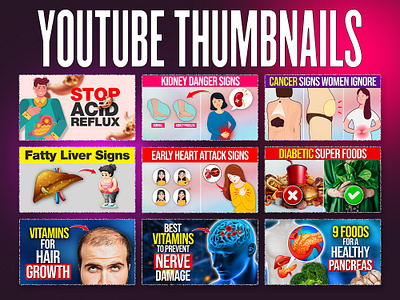 Healthcare Niche YouTube Thumbnails graphic design graphic designer healthcare healthcare thumbnails thumbnail design thumbnail designer youtube youtube banner youtube thumbnails youtuber