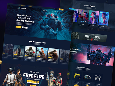 Warzone - eSports And Gaming Tournaments Web Design design landing page nft nft art ui user interface web design