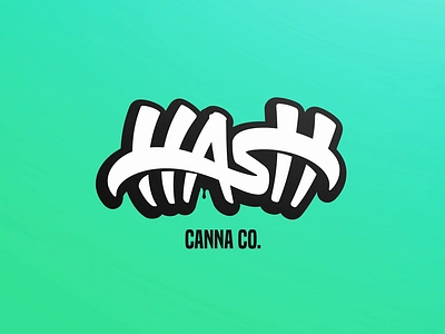 Hash Canna Co brand branding cannabis hash illustration letter lettering logo smoke typography vector art weed