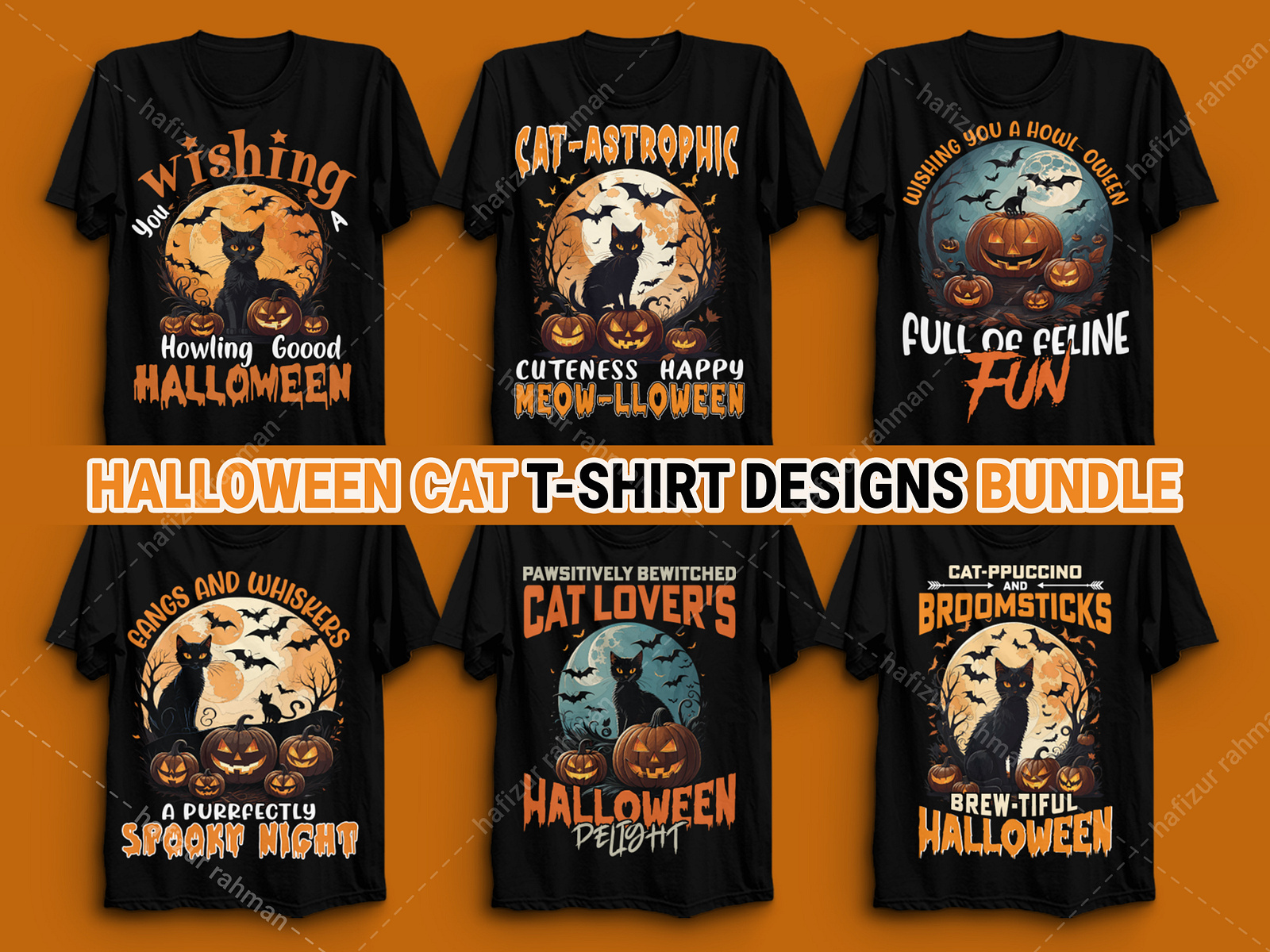 Halloween Cat T-Shirt Design by Biswas Hafizur Rahman on Dribbble