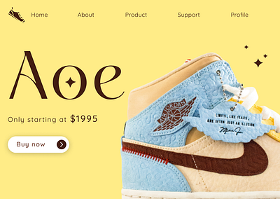 Aoe - Women Sneaker website landing page app branding design graphic design illustration logo typography ui ux