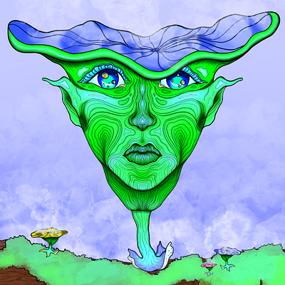 Mushroom Creature Digital Illustration illustration