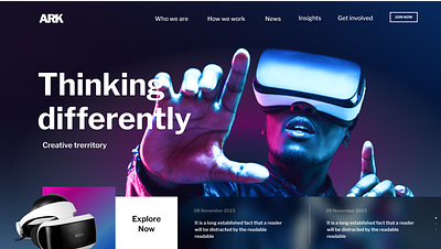 VR Website UI Design design graphic design ui ux web design