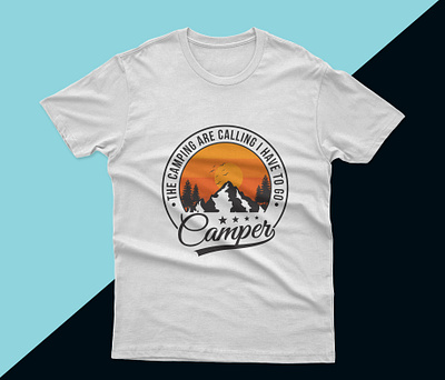 Camping T-shirt Design adobe app all design ca camper t shirt camping design graphic design illustration typography