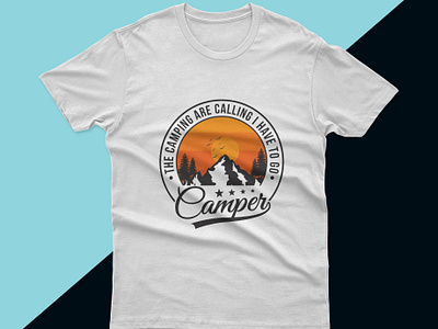 Camping T-shirt Design adobe app all design ca camper t shirt camping design graphic design illustration typography