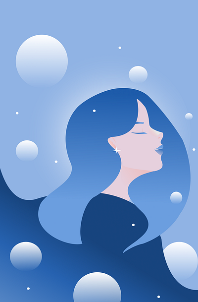 Girl in blue design graphic design illustration ui ux vector