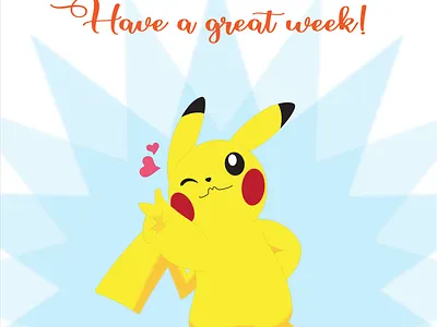 Pikachu's spreading love and positivity for a fantastic week! 💖 art artfulsymphony artistryunleashed design dribbblelove graphic design greatweekahead illustration mondaymotivation pikachu pikachuart pikachucommunity pikachufan pikachufanart vector