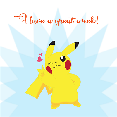 Pikachu's spreading love and positivity for a fantastic week! 💖 art artfulsymphony artistryunleashed design dribbblelove graphic design greatweekahead illustration mondaymotivation pikachu pikachuart pikachucommunity pikachufan pikachufanart vector