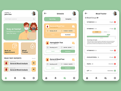 Simplified Health Metrics App appointment scheduling health management medical app concept pastel color palette ui user friendly interface visual data representation