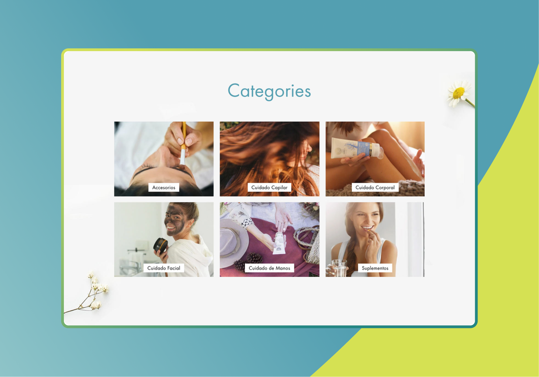 Category by product type branding categories ui design ux design