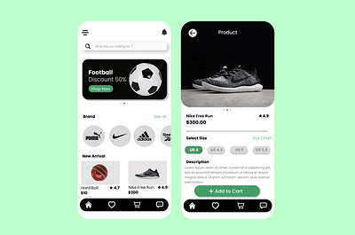 Sports Shopping App UI Design app branding design design inspiration e commerce graphic design mobile sports app sports shopping ui ui design ux ux design