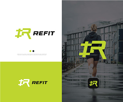 REFIT Fitness logo brand identity fitness gym health letter logo logotype minimal modern logo rletter run training yoga