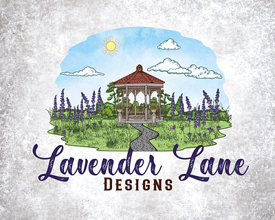 Lavender Lane - Custom Vintage Logo branding design graphic design illustration logo vector