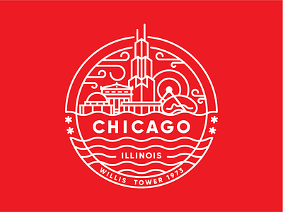 Willis Tower Chicago Badge badge chicago graphic design illustration vector willis tower